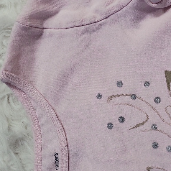 CHRISTMAS CARTER'S Reindeer girl's long sleeve shirt with sparkles size 6x - Picture 4 of 5